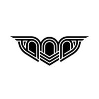 Geometric Wing Emblem, Art Deco Style, Minimalist, Artdeco vector