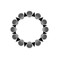 Minimalist Seashell Circle, Tranquil Coastal vector