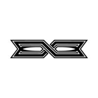 Abstract Interlocking X Symbol, Minimalist vector