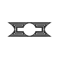 Geometric Deco Emblem, Minimalist ,Circular Motif vector