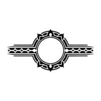 Intricate Tribal Ornament, Circular Emblem, Vintage vector