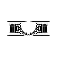 Classical Emblem Laurel Wreath Column Border. vector