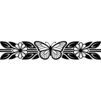 Elegant Floral Butterfly Border, Vintage Style vector
