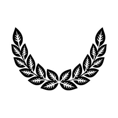 Stylized Laurel Wreath, Minimalist , Elegant Emblem