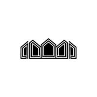 Minimalist House Row, Geometric Architecture, Modern Emblem vector