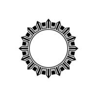 Geometric Deco Frame, Minimalist , Circular Motif, Outline vector