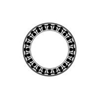 Geometric Circle Frame Art Deco Style, Minimalist, Border vector