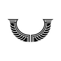 Geometric Wing Emblem, Minimalist , Symbolic Shield vector