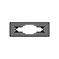 Geometric Deco Emblem, Minimalist, Rectangle vector