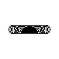 Geometric Crescent Moon Emblem, Art Deco Style vector