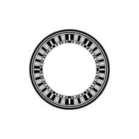 Minimalist Circular Emblem with Piano Keys vector