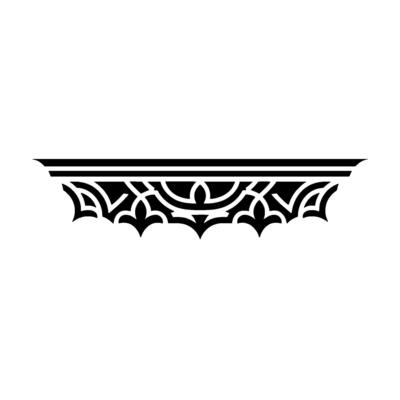 Intricate Black Ornamental Border, Vintage Style, Geometric