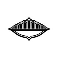 Geometric Arch Emblem, Minimalist , Black White vector