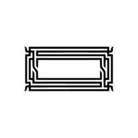 Geometric Frame, Art Deco Border, Minimalist vector