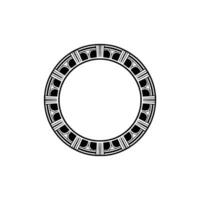 Art Deco Circle Frame, Geometric Ornamentation, Vintage - Ornament vector