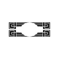 Geometric Deco Frame, Circular Placeholder, Minimalist vector