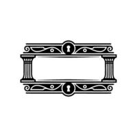 Elegant Vintage Frame, Decorative Border, Classic, Lock vector