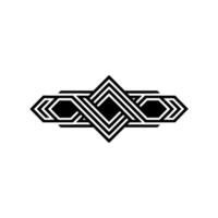 Geometric Deco Emblem Interlocking Diamond Pattern vector