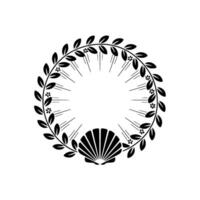 Elegant Botanical Circle, Seashell Accent vector