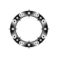 Celestial Circle Stylized Starburst Ornament vector