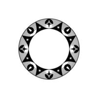 Geometric Tribal Circle, Stylized Ornamentation, Minimalist vector