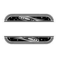 Retro Space Cruiser Border, Celestial vector