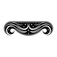 Celestial Swirl Elegant Decorative Border with Starry Night vector