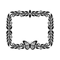 Elegant Floral Frame, Vintage , Decorative Border, Butterfly vector