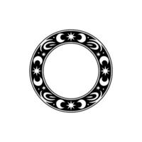Celestial Circle Lunar Motif, Starry Night vector
