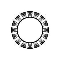 Ancient Circular Ornament, Minimalist vector