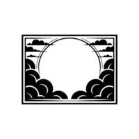 Geometric Moonscape, Retro , Minimalist Illustration vector