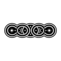 Celestial Orbs Vintage Starburst Motif, Minimalist vector