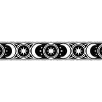 Celestial Crescent Border, Vintage Moon Motif vector