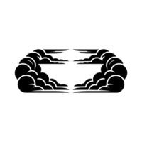 Stylized Cloud Burst, Retro , Minimalist Emblem vector