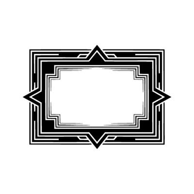 Art Deco Frame, Geometric Elegance, Vintage, Monochrome