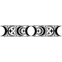 Celestial Cycle Three Moon Phases, Ornate Border vector