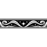 Celestial Wave Border, Vintage Style vector