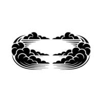 Celestial Embrace Minimalist Cloud Frame vector