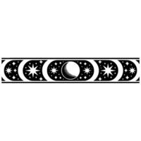 Celestial Cycle Minimalist Moon Phases Border vector