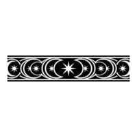 Stylized Celestial Border, Geometric Pattern, Vintage vector