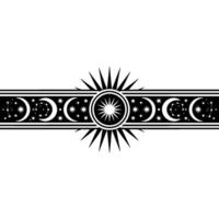 Celestial Cycle, Starry Night, Minimalist vector