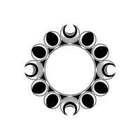 Lunar Cycle Emblem, Minimalist Moon Phases vector