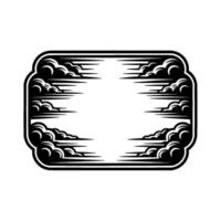 Stylized Wave Frame, Vintage Element vector