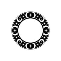 Celestial Circle Mystical Starry Ornament vector