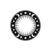 Celestial Circle Lunar Phases Starry Embellishment, Moon vector