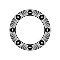 Stylized Starburst Circle, Minimalist Emblem vector