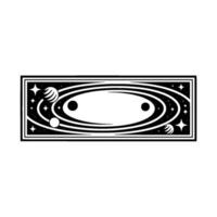 Celestial Orbit Retro Space Illustration, Minimalist vector
