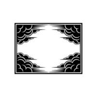Geometric Cloud Frame, Minimalist , Dramatic Sky vector