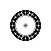 Celestial Circle Lunar Stellar Emblem vector