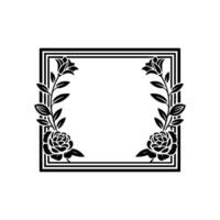 Geometric Floral Frame, Vintage Elegance vector